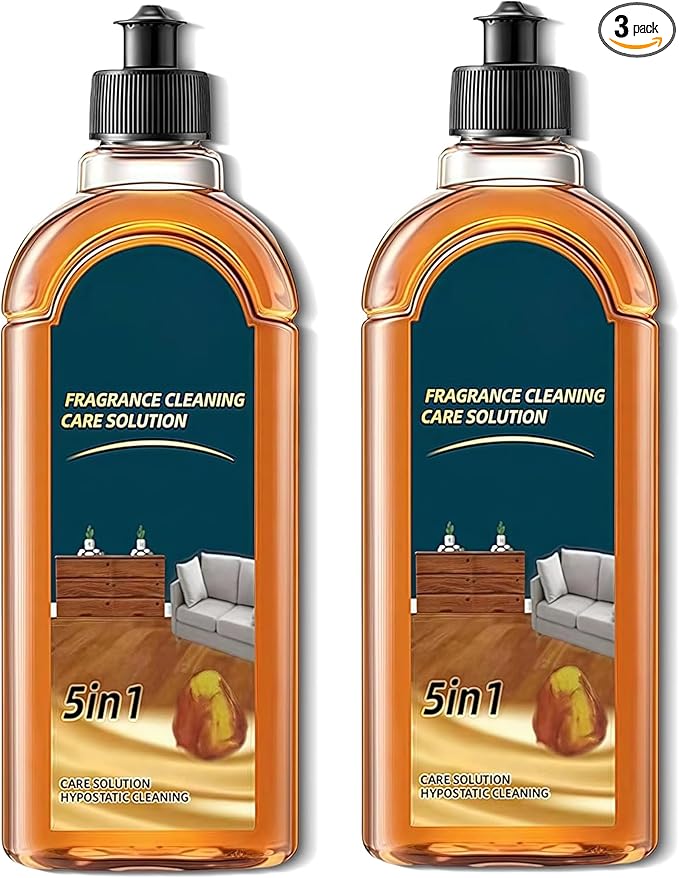 Spainho Floor Cleaner, 5 in 1 FloorCleaner, Fragrance Cleaning Care Solution, Dual-Action Stain Remover and Natural Shine, for Hardwood Floors,Bathroom, & Kitchen (2 Pack)