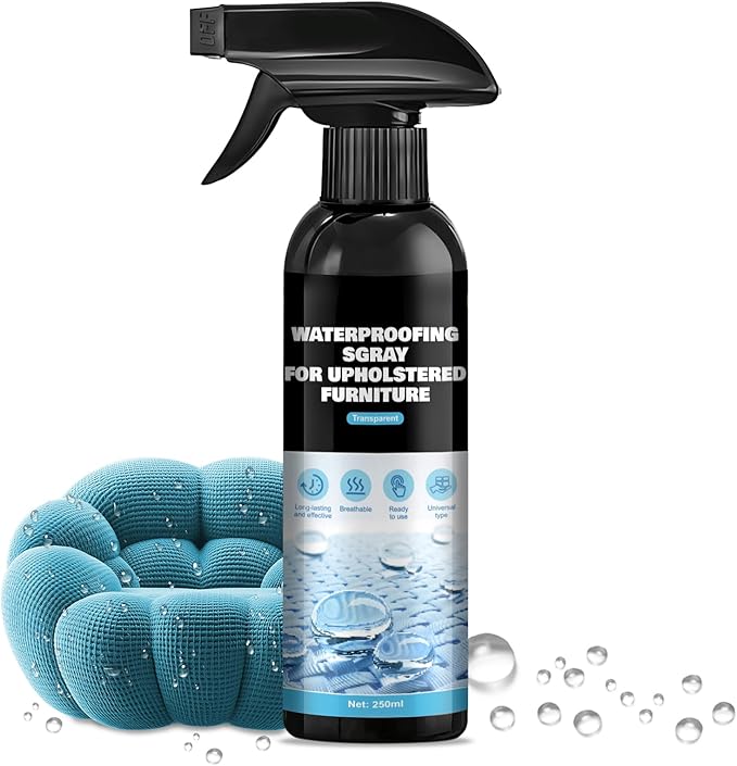 Fabric Waterproofing Spray, Water Repellent Spray for fabric Waterproof and Long-Lasting Protection Convenient and Practical for Sports Equipment Outdoor Clothing Shoes Home Textiles, 250ml
