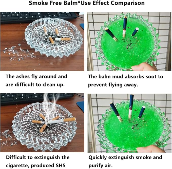Magic Ashtray Sand (4.59oz) - Smokeless Indoor/Outdoor Ash Tray for Cigarettes | Quick Smoke Extinguisher & Odor Eliminator | Prevents Secondhand Smoke, Soot & Fire Hazard (Green)