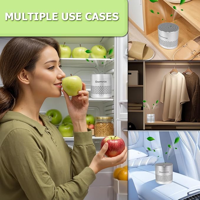 Refrigerator Deodorizer & Air Purifier – Eliminates 99% Odors, Long-Lasting Odor Absorber for Fridge & Home + BONUS 2 Activated Charcoal Bags