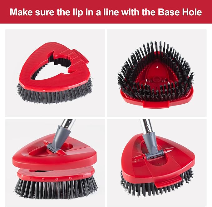 [2 Pack] Scrub Brushes, Floor Cleaning Brush Scrubber Replacements Compatible for O Cedar EasyWring 1-Tank Spin Mop System, Scrub Brush Attachment for Cleaning Bathroom, Kitchen, Tub and Tile