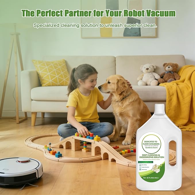 82 FL OZ/2.42 L Gardenia Scent Floor Cleaning Solution Compatible with Tineco iFLOOR 2/3/5 & FLOOR ONE S3/S5/S6/S7 PRO, Floor Cleaner for All Cordless Wet/Dry Vacuum & Robot Vacuums Mop
