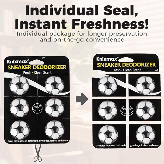 Knixmax Shoe Deodorizer Balls Gym Bag Smell Remover Ball 12 Packs