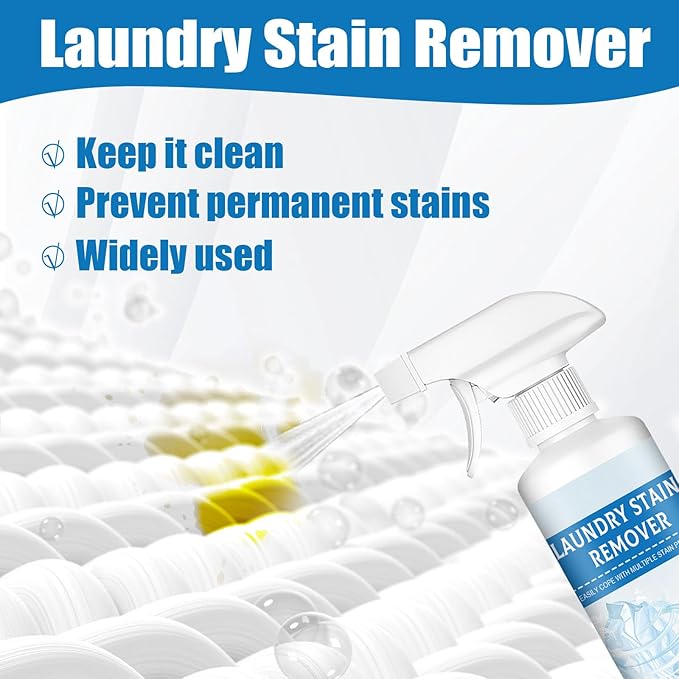 Clothing Emulsifier, Non-Ionic Laundry Pre-Treatment, Non Ionic Emulsifier Clothing Cleaner, Laundry Stain Remover Spray for Grease, Oil, Food on Clothes & Shoes (2pcs)
