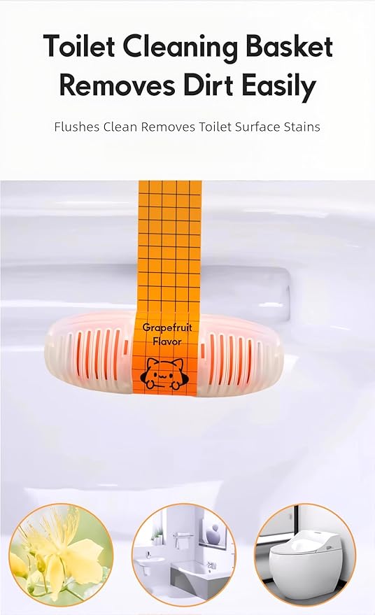 Hanging Toilet Bowl Cleaner, 3 Scents Automatic Toilet Rim Cleaner Can be used 500 times, Stain Removing Odor Eliminating Toilet Freshener for Standard & Smart Toilets (Pomegranate,9)