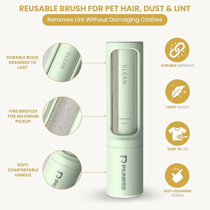 Pet Hair Remover Roller – Reusable Lint Roller for Cat & Dog Hair on Furniture, Couch, Carpet, Car & Bedding – Portable, Eco-Friendly