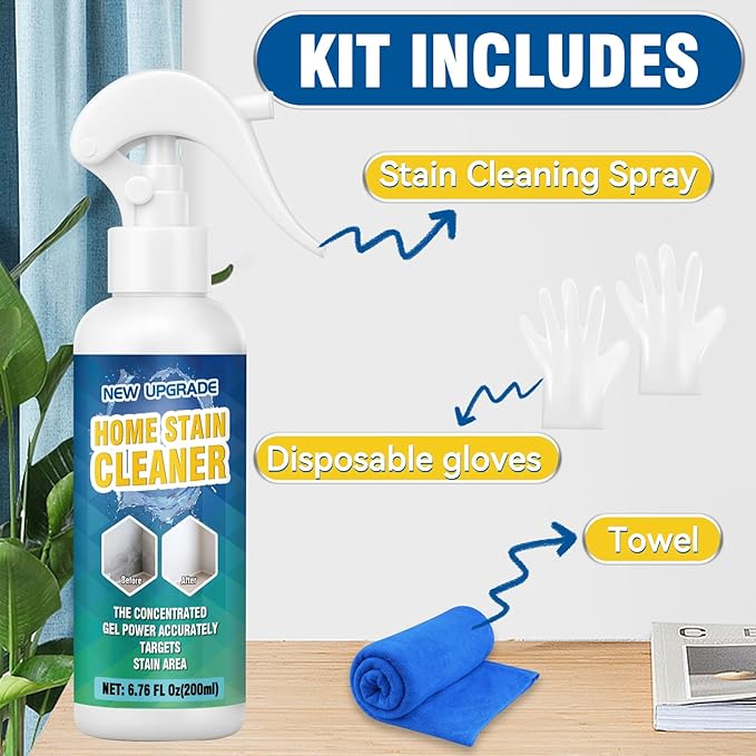 Powerful Mold Stain Cleaner, Multi-Surface Cleaning Spray for Walls, Tiles, Grout, Ceilings, Decks, Sinks, Brick and Washing Machines, Household Interior and Exterior Stain Remover