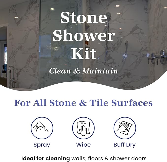 Marblelife Stone Shower Clean & Maintain Kit – (MTC-41150, MMSR-41190, SSR-41200, MAX-41300, MFT-55225)