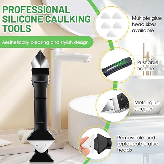 Caulk Remover, Silicone Remover with Caulk Removal Tool Powerful Penetration Rapid Decomposition Surface Safety Widely Applicable for Bathroom Kitchen Floor Window, 6.76 Oz