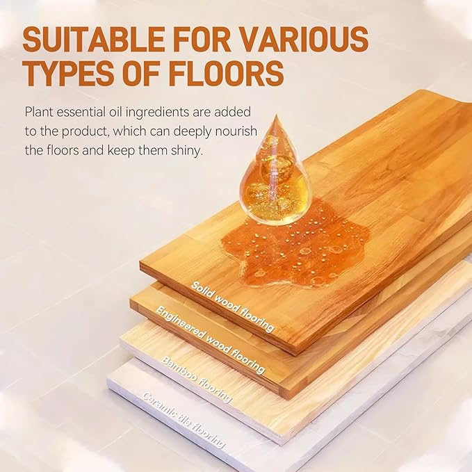 5 - in - 1 Wood Floor Cleaner, Deep Stain & Odor Remover for Hardwood, Tile & Laminate - Quick Shine, 500ml Amber Scented Professional - Grade Formula (3)