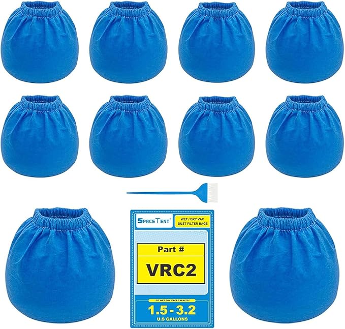 SpaceTent 10 Pack VRC2 Shop Vac Filter for Armor All 2.5 Gallon and Vacmaster 1.5 to 3.2 Gallon Wet/Dry Vacuums, part # VRC2, Armor All Utility Vac Filter, Armor All Shop Vac Filters