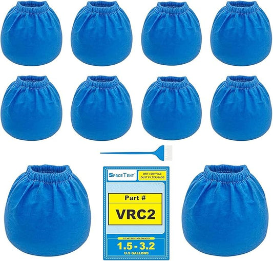 SpaceTent 10 Pack VRC2 Shop Vac Filter for Armor All 2.5 Gallon and Vacmaster 1.5 to 3.2 Gallon Wet/Dry Vacuums, part # VRC2, Armor All Utility Vac Filter, Armor All Shop Vac Filters
