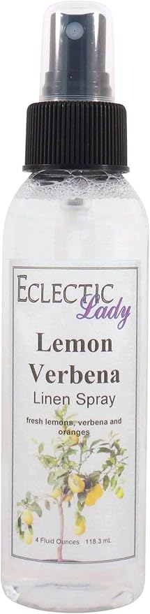 Lemon Verbena Linen Spray, 2 ounces - Eclectic Lady Sheet and Linen Spray - No Artificial Colors, Parabens, or Preservatives - Long-Lasting Scent for Bed, Fabric & Pillow