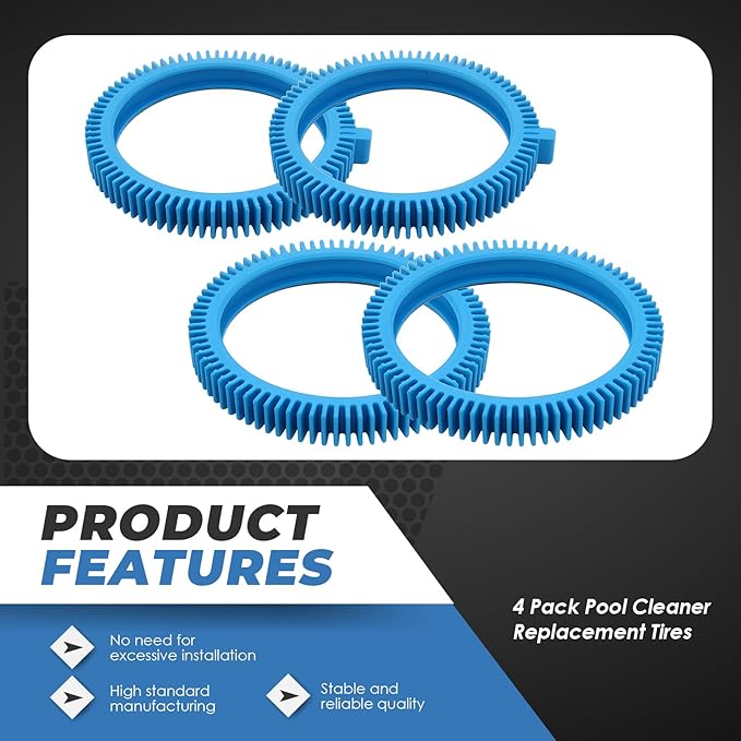 896584000-143 4Packs Replacement Tires with Super Hump Compatible with 2X 4X Pool Cleaners