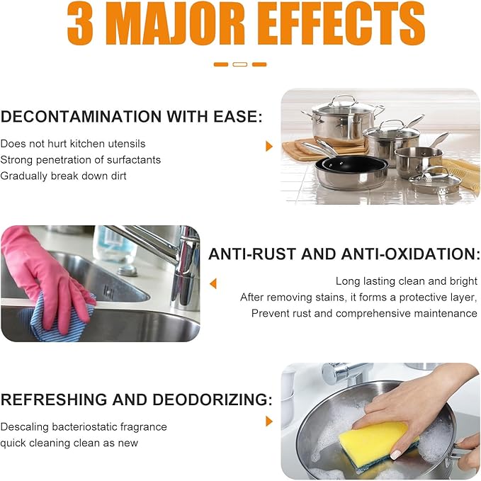 Mytrendyes Kitchen Foam Cleaner, Powerful All-Purpose Grease Remover, Multifunctional Foam Spray for Pots, Pans, Stovetops & Appliances, Deep Cleaning & Deodorizing Kitchen Cleaner (2)