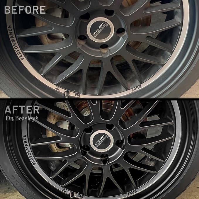 Dr. Beasley's Matte Wheel Cleanser 1 Gallon - Restores Matte, Satin Powder Coated Finish to Original Look, Removes Brake Dust, Road Grime, No Fillers or Residue, Safe pH Balanced