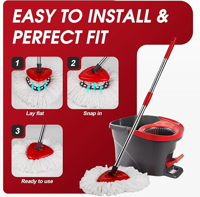 10 Pack Spin Mop Refills Head, Mop Heads Replacement for Spin Mop, Washable Microfiber Mop Replace Head Spin Mop, 360°Spinning Micro Replacement Mop Head for Easy House Cleaning Floor Mopping