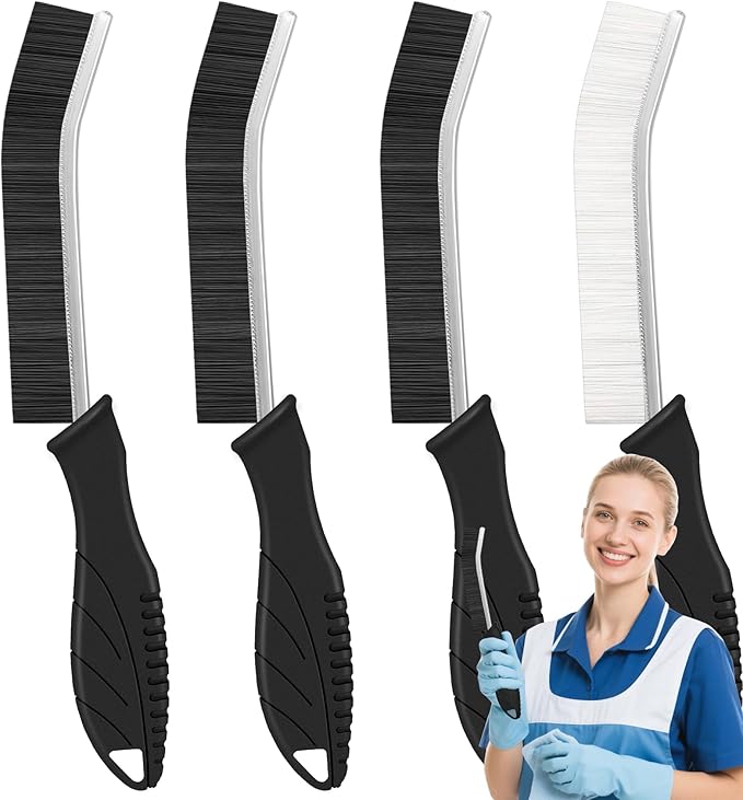 4Pcs Crevice Cleaning Brushes for Household Use, Grout Cleaner Brush, Hard Bristle Groove, Gap Cleaning Tool, Suitable for Areas Usually Difficult to Reach