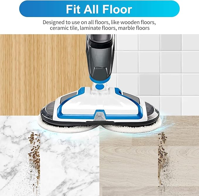 KEEPOW Spinwave Replacement Pads Compatible with Bissell Spinwave Powered Hard Floor Mop 2039 2124 Series, 20399, 2039A, 2307, 2315A, 23157, 20393 Spin Heavy Scrub Mop Pads for Floor Cleaner 2 White