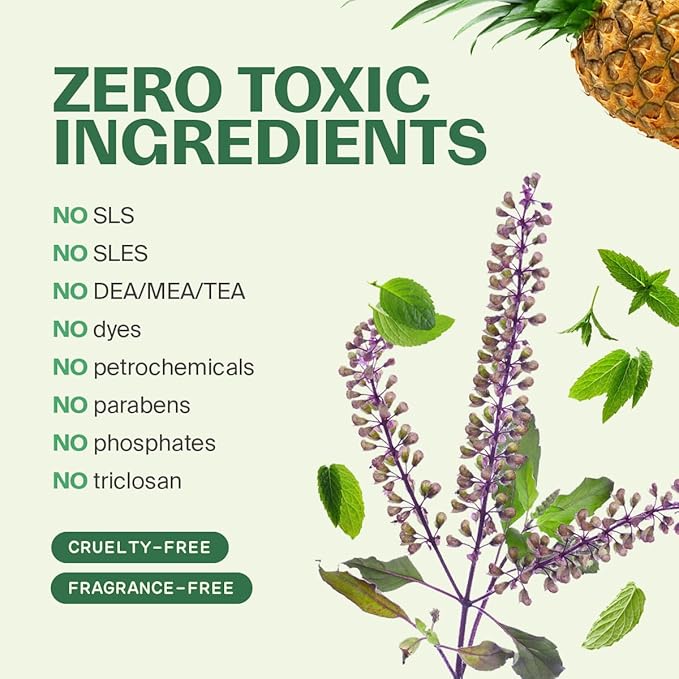 Fuwa3e Pineapple Enzyme Natural All Purpose Cleaner Spray Serene Holy Basil & Peppermint - 16.9oz 1 Pack - Non Toxic Multi Surface 99% Plant Based Cleaner from Discarded Pineapple Peels