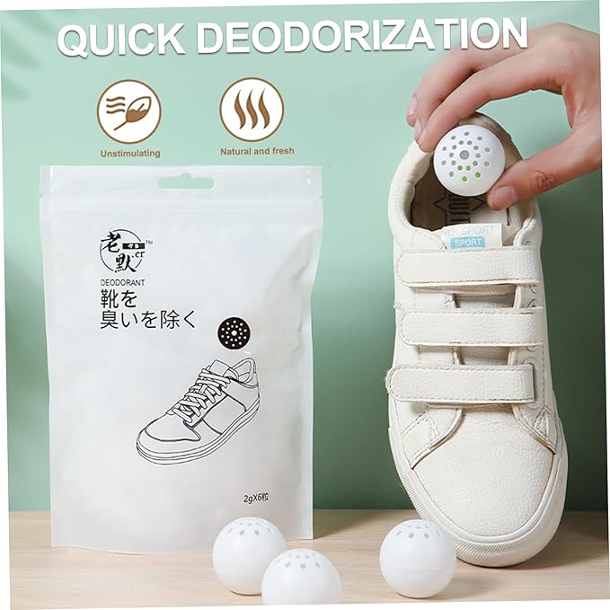 Shoe Freshener Ball, Shoe Deodorizer Balls, 60PCS 1.6 Inch Smell Balls, Safe Natural Freshener Ball, Sneaker Deodorizer for Home Office Wardrobe Drawer, Smell