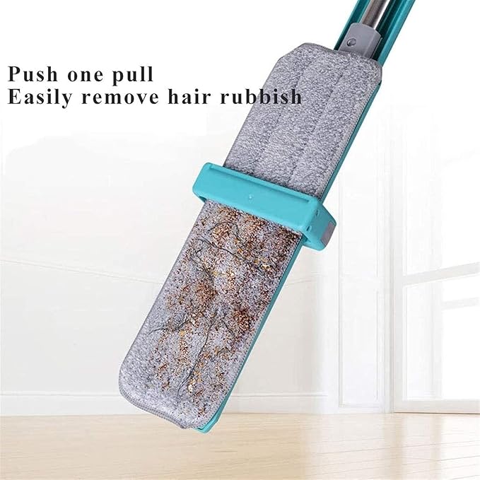 Spray Mop with 2 Interchangeable Heads Microfibre Floor Mop with Rewashable Pads Swivel Head and One Touch Bottle Release