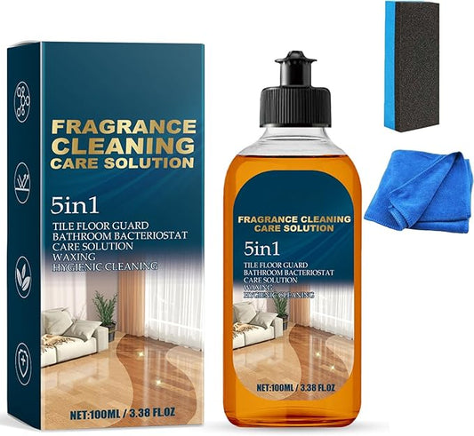 5 in 1 Floor Cleaner, Fragrance Cleaning Care Solution, Fast-Drying Floor Cleaner with Prebiotic-Inspired Formula, Stain and Odor Removal, Low-Residue Shine (1PCS)