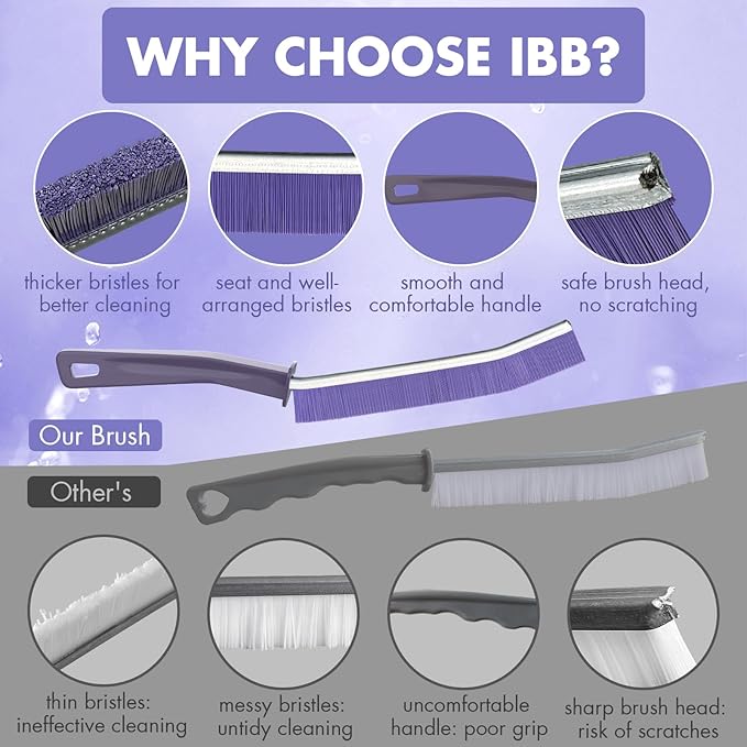IBB 3pcs Crevice Gaps Cleaning Brush,2023 New Cleaning Brush for Small Spaces,Durable & Thin Crevice Cleaning Brush,Deep Cleaning Brush Supplies for Kitchen Surfaces & Window Track & Stubborn Stains