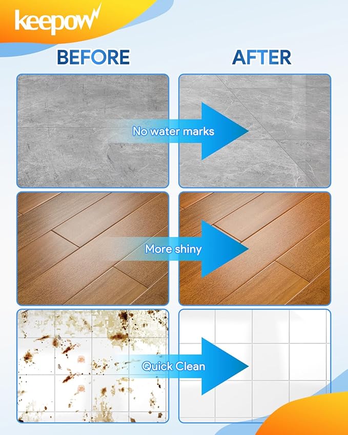 KEEPOW Vacuum Mop Replacement Compatible with Tineco Floor ONE S5 / iFLOOR 5 Breeze Complete Cordless Stick Vacuum, 1 HEPA Assembly & 1 Brush Roller & 500ml Solution Set (Not for S5 Combo Series)