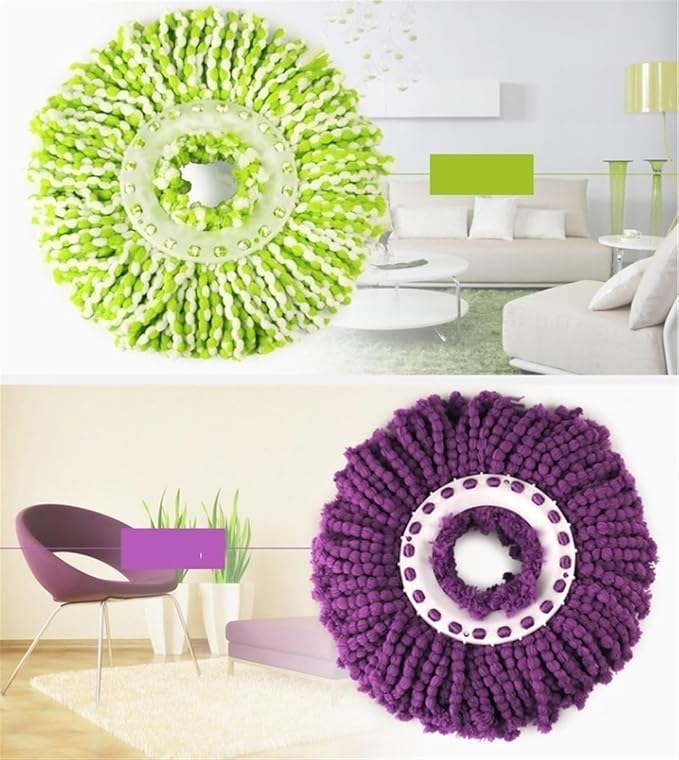4 Pcs Mop Head Spin Mop Replacement Head Round Shape Standard Size Microfiber Mop Head Refills with 360° Magic Mop Easy Cleaning (B)