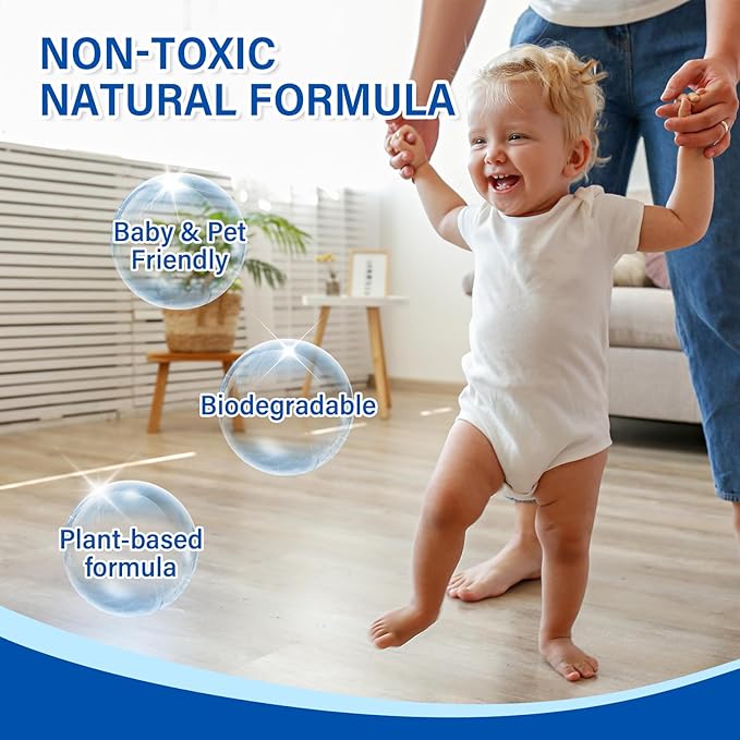 YUCO Floor Cleaner Sheets for Mopping,Fast Dissolvable and Ultra-Concentrated,Ease Effective Deep Clean Stains and Odors,Pet Safe,Keep it Fresh and Clean,Plastic-Free Packaging (1 Pack of 30 Washes)