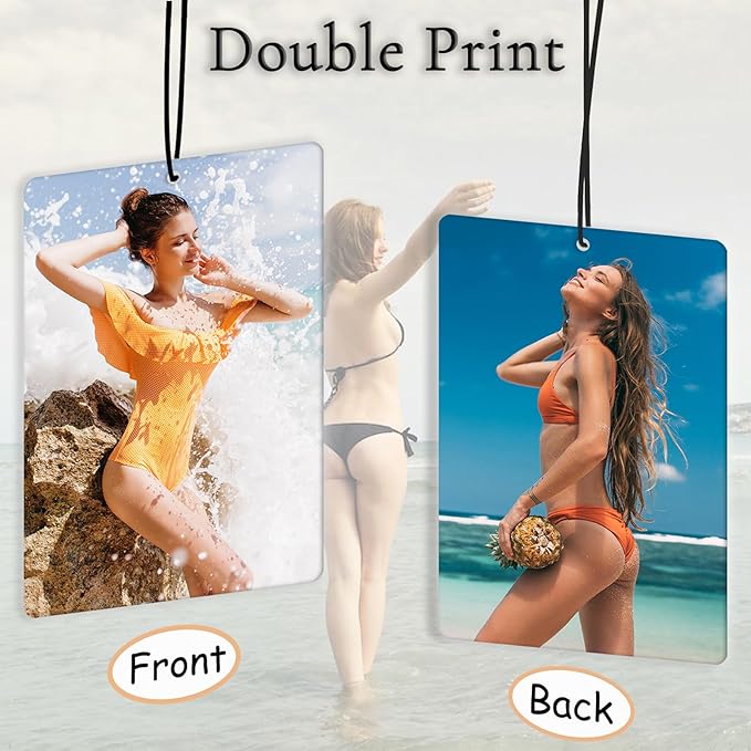 Custom Air Fresheners with Pictures - Personalized Photo air Freshener for Car, Double Sided Print Photo/Logo With Scents for Bedroom, Bathroom, Christmas Mother's Day Hanging Ornaments Holiday Gifts