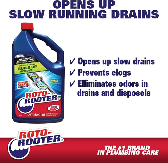 Roto-Rooter 351271 Build-Up Remover Drain Cleaner, 64 oz