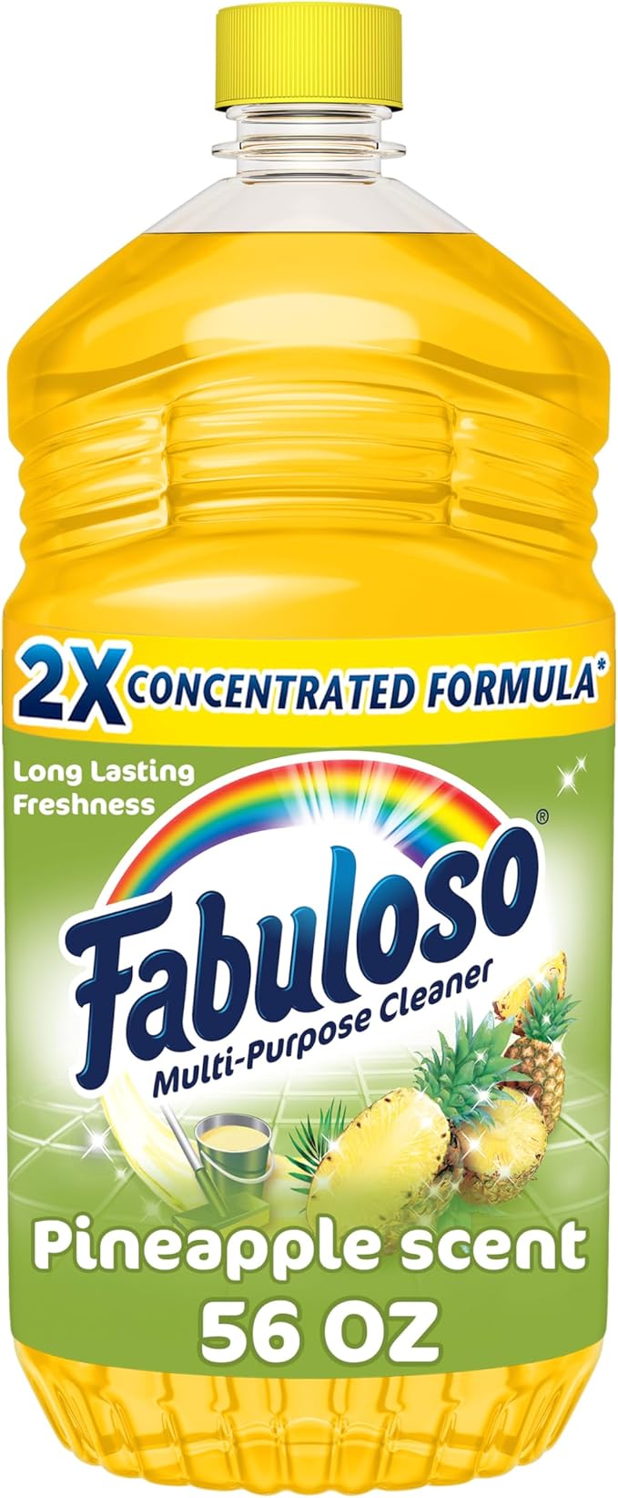 Fabuloso Multi-Purpose Cleaner, 2X Concentrated Formula, Floor Cleaner, Pineapple Scent, 56 fl oz