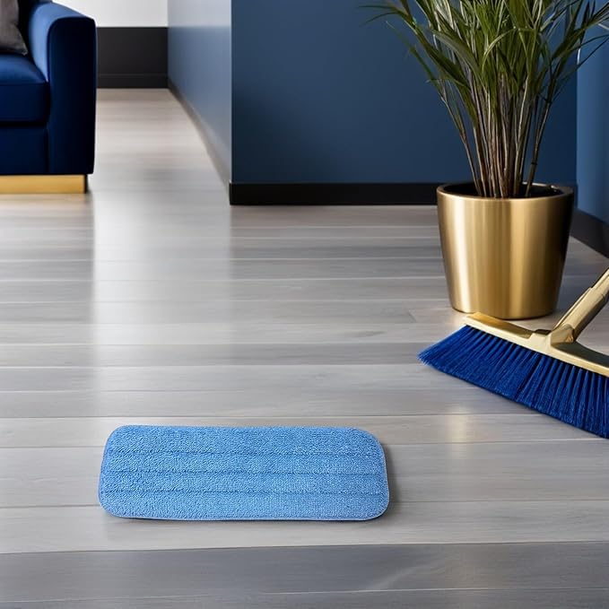 Toyvian 10pcs Microfiber Mop Cloth Replacement Pads Washable Mop Heads for Wet and Dry Floor Cleaning Blue Refills for Hardwood and Tile Floors