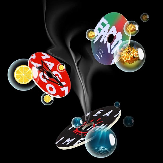 Frienda 30 Pcs Record Player Car Air Freshener Vent Clip Refills Turntable Fragrance Diffuser Aromatherapy Tablets Replacement Pads Retro Style Automotive Perfume Outlet Purifiers for Music Lover Gift