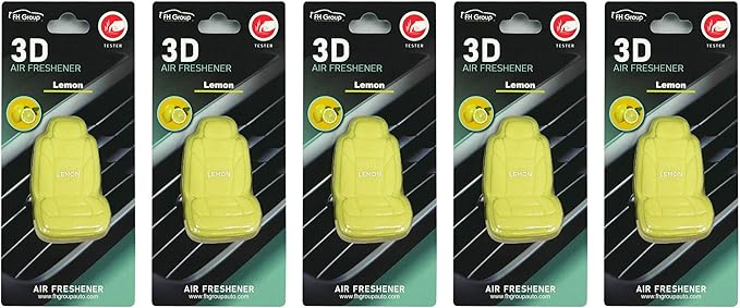 FH Group Air Freshener Vent Clips, Mini Car Seat Covers Design, (Lemon Scent)-5PK