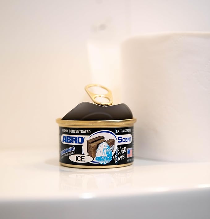 ABRO Car Air Fresheners: Canned, Spill Proof Airfreshener for Home, Office, or Car Accessories Interior, Up to 60 Days - 3Pck New Car Smell Ice Scent