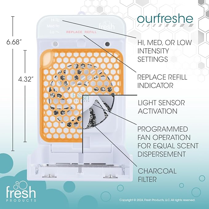 Fresh Products ourfreshe Plug In Air Freshener 30 Day Refills Replace Messy Aerosols with Dry Fragrance For Use in Medium Sized Spaces Summer Sunshine 6 Pack