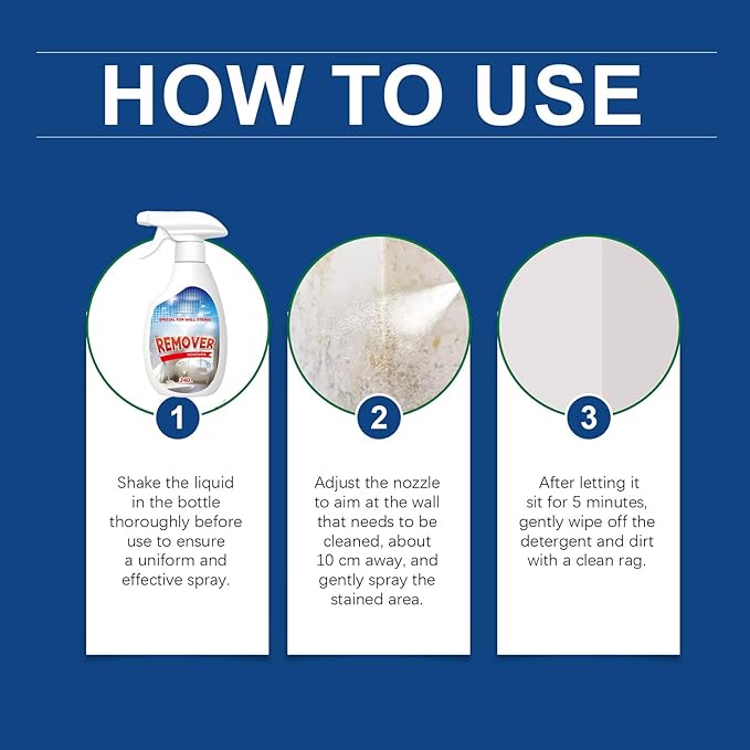 Highly Effective Removal Spray,Wall Remover Spray, Wood, Tile, Fabric, Bathrooms, Kitchens, Long-Term Protection(1PC)