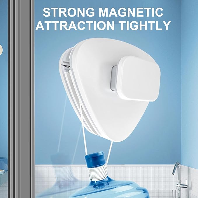 Magnetic Double Sided Window Cleaner, Double-Sided Magnetic Window Cleaner, Adjustable Magnet Glass Cleaner, Triangular Wiper Glider - Efficiently Clean Outside from Inside