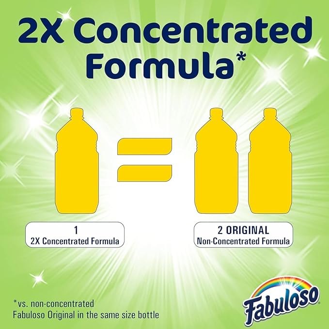 Fabuloso Lemon All Purpose Cleaner, Floor Cleaner, Makes 64 Gallons per Bottle - 128oz Cleaner Cloth - Colors & Packaging May Vary