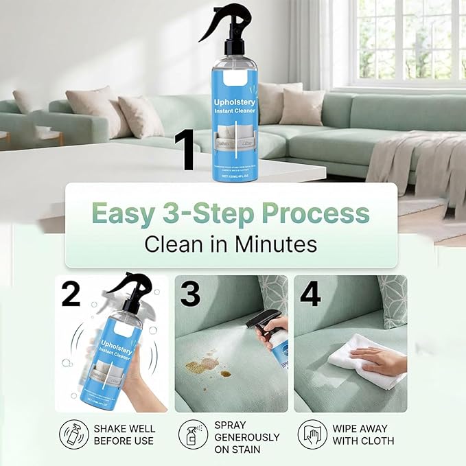 2026 Must-Have Upholstery Cleaner, Pro Formula Erases Tough Stains, Leaves Everything Fresh like New, Fabric Cleaner, For Clothing, Sofas, And Other Fabrics (3PCS)