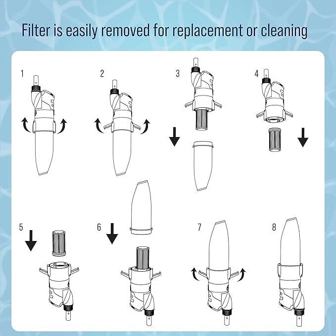 U.S. Pool Supply 2 Replacement Filter Cartridges for Use in The Octopus Handheld Pool and Spa Vacuum Cleaner, Model 1121 - Provides Premium Clean Water Filtration, Removes Finest Swimming Pool Debris