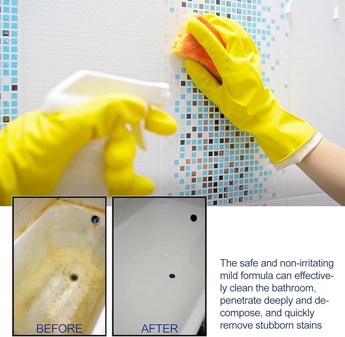 Gefanly Bathroom Cleaner,Non Toxic,Effectively Removes Soap Stains,Scale,Multi-Purpose Bathroom Descaler Foam Cleaner for Showers,Bathtubs,Sinks,Glass Surfaces without Damage