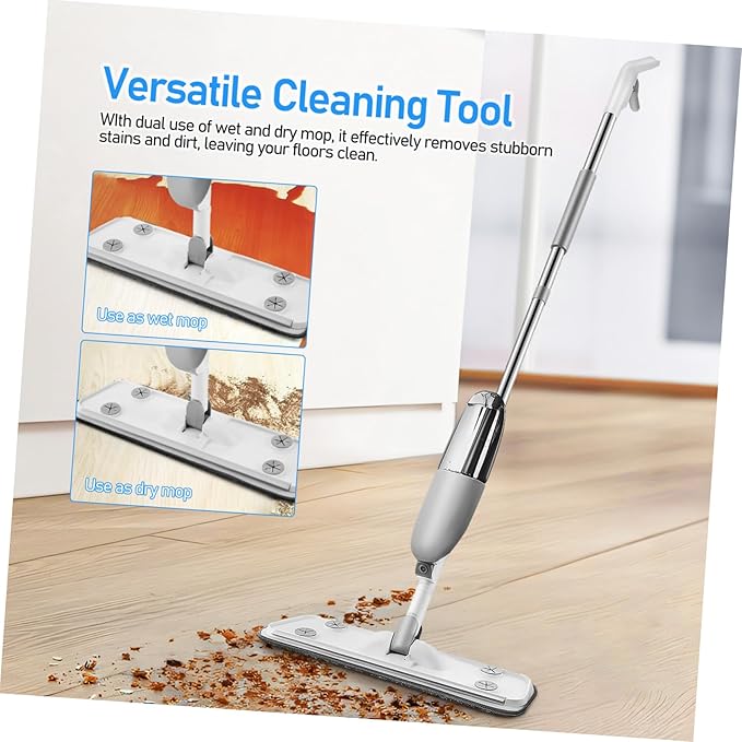 Wet Dry Microfiber Mop with Water Tank Versatile Spray Mop for Hardwood and Tile Floors Rotating for Easy Cleaning Corners and Tight Spaces Includes Reusable Washable Pads