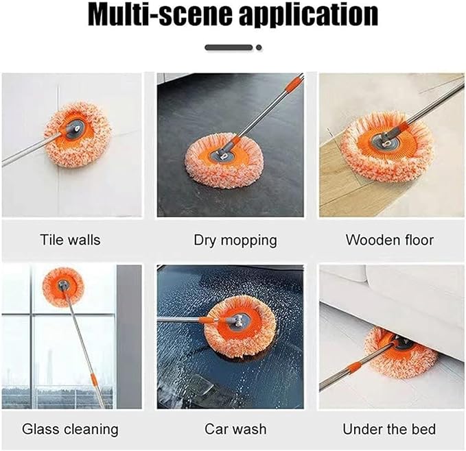 Generic 2024 New Intellect Mop, 360° Rotatable Adjustable Cleaning Mop, Extendable Wall Cleaning Mop,Long Handle Microfiber Spin Mop, Easy Cleaning Round Spin Mop for Wall, Ceiling, Window (44inch)