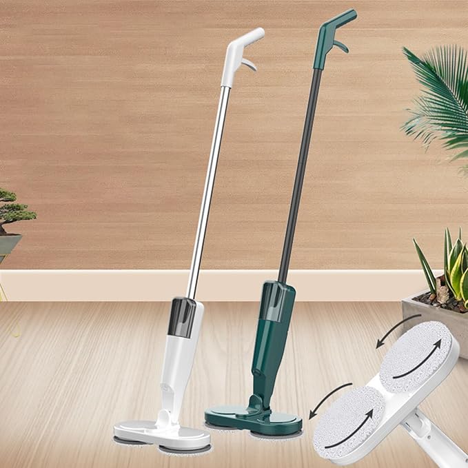 Electric Spin Mop, Cordless Mop with Retractable Rod, Lightweight and Quiet, Ideal for Hardwood, Tile, Laminate Floors, 2000mAh Battery (2#)