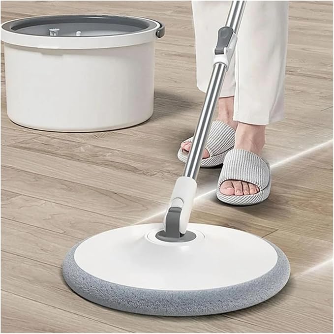 24cm Round Mop Head Cloth Spin Wring for Cleaning Floors Pad Home Replacement Universal Accessories 360 Rotating Barrel Towels,Mop Cloth Replacement(3pcs)