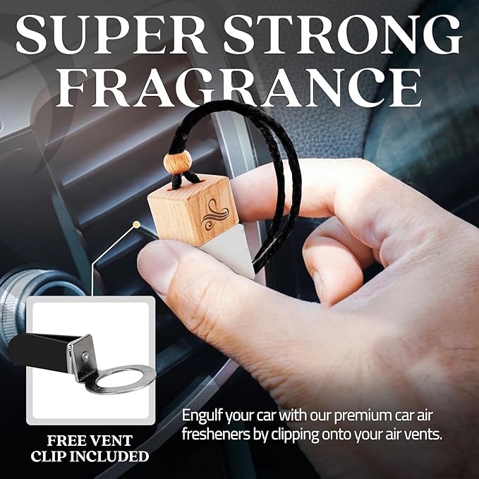 Inviktos Car Cologne Air Freshener for Men with Vent Clip | Strong Automotive Freshener with Inviktos Fragrance | Odour Eliminating Car Air Fresheners by Perfa